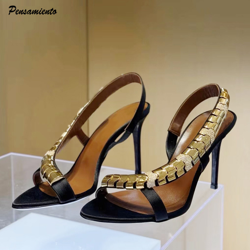 Summer Clothing Collection - صنادل نسائية فاخرة مرصعة بالأحجار الكريمة