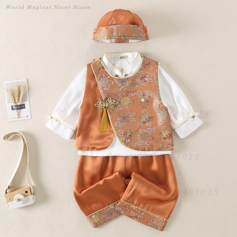 Summer Clothing Baby Boy - بدلة تانغ للأطفال الرضع للربيع والصيف،