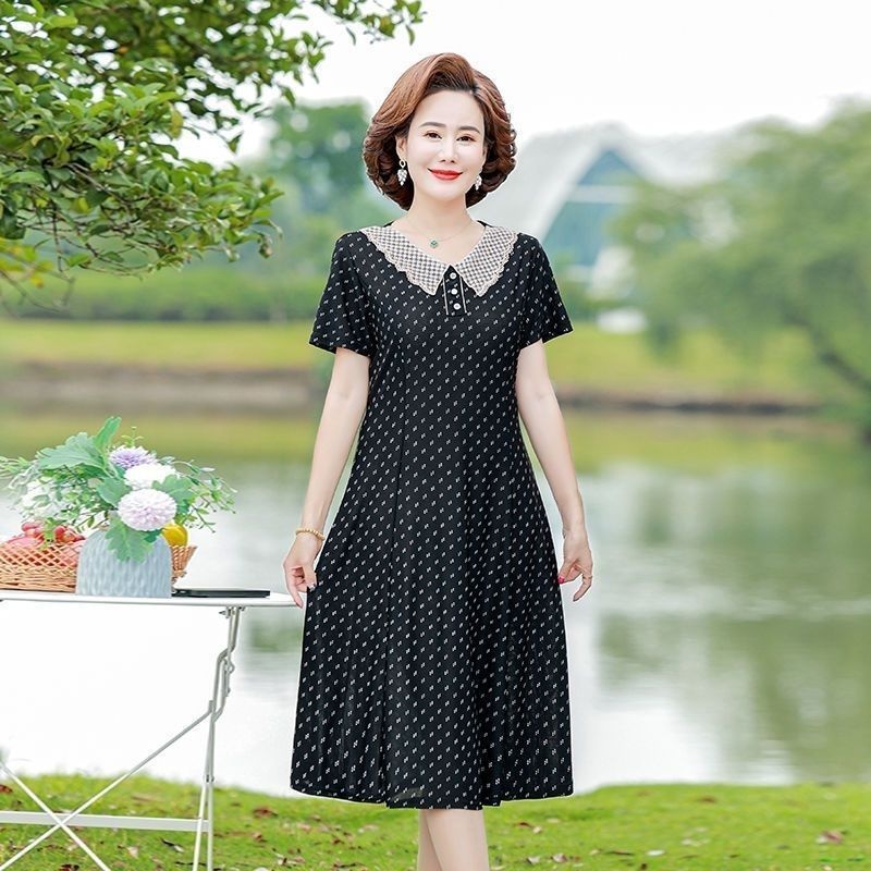Summer Clothing Over 60 - فستان صيفي طويل أنيق ومرن للحوامل،