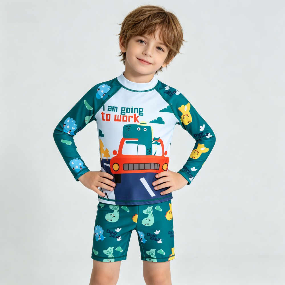 Rash Guard Long Sleeve - قطعتان من ملابس السباحة للأطفال بأكمام
