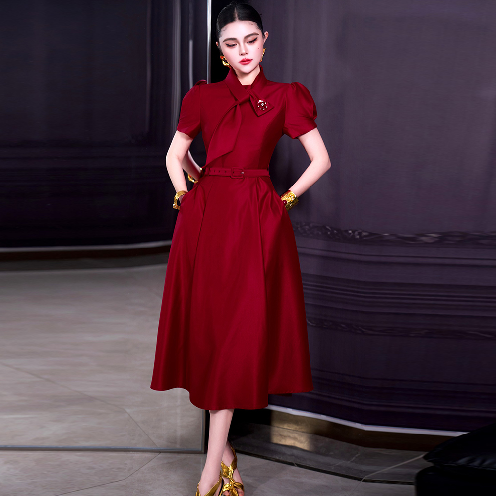 Summer Clothing Trends 2026 - فستان نسائي أحمر من ZJYT، موضة