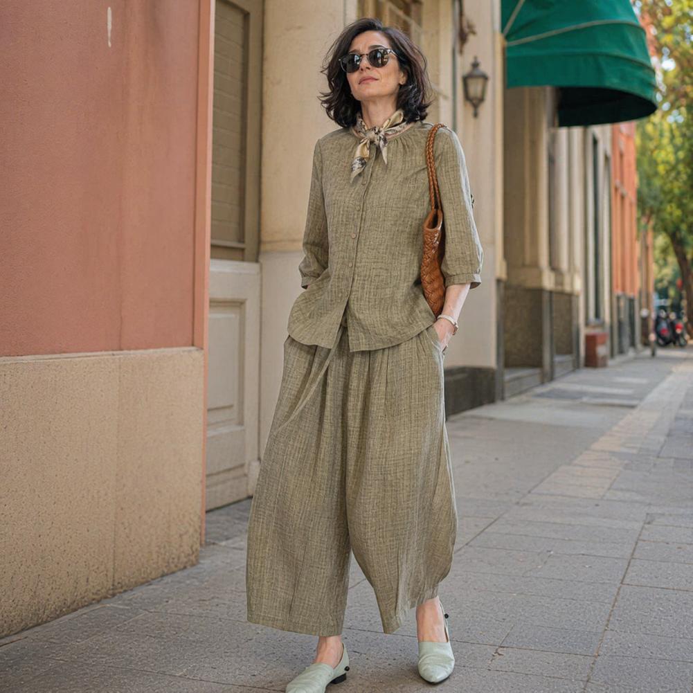 Linen Shorts Men - طقم نسائي كاجوال مقاس كبير 2026