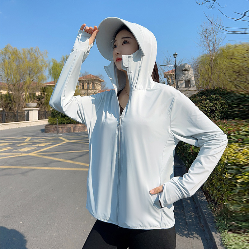 Summer Uv Clothing - جاكيت نسائي صيفي بقلنسوة للحماية من