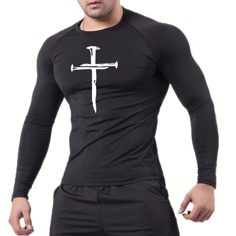 Rash Guard Long Sleeve - قمصان رياضية مضغوطة للرجال بأكمام طويلة