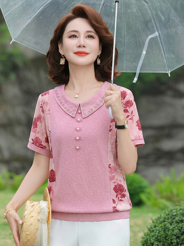 Summer Clothing Over 60 - تي شيرت نسائي صيفي جديد بقصة