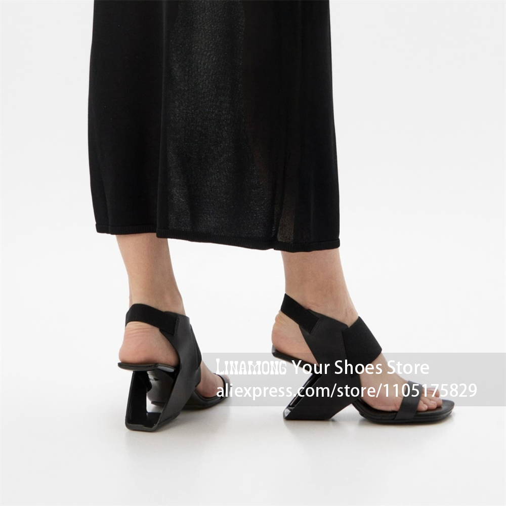 صنادل بكعب هندسي نحتي برباط، ب - مراجعة Summer Clothing Collection وسعره