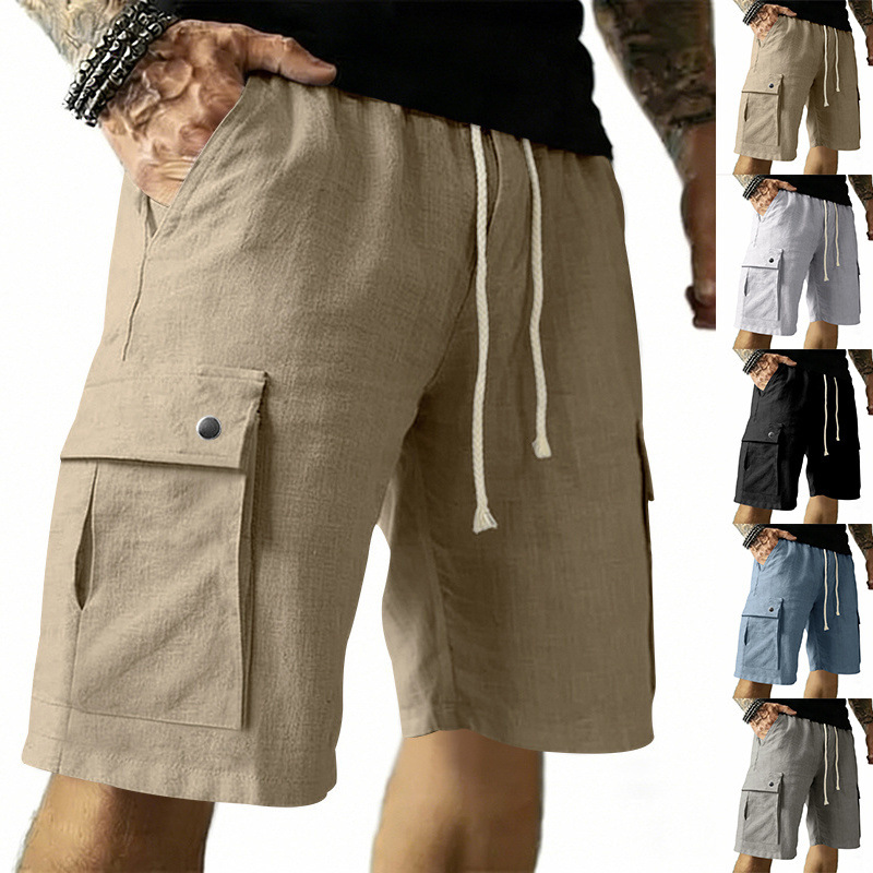شورتات رجالية متعددة الجيوب بت - مراجعة Linen Shorts Men وسعره