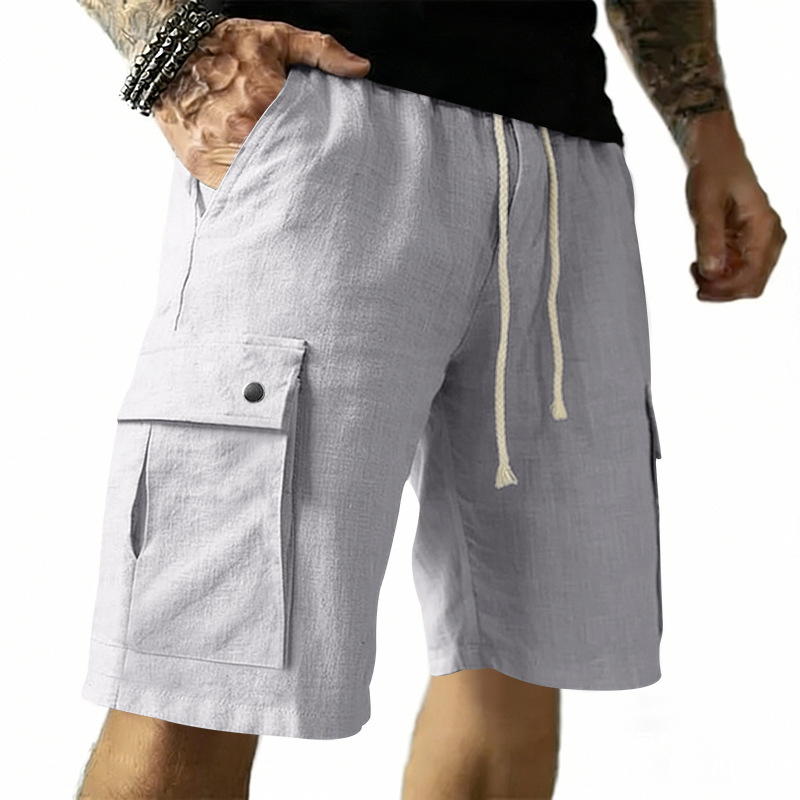 شورتات رجالية متعددة الجيوب بت - مراجعة Linen Shorts Men وسعره