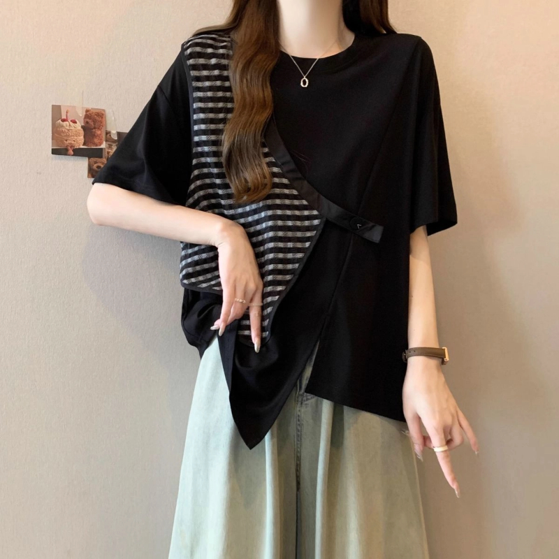 التباين المرقعة فضفاضة وهمية ق - مراجعة Summer Clothing For Teens وسعره