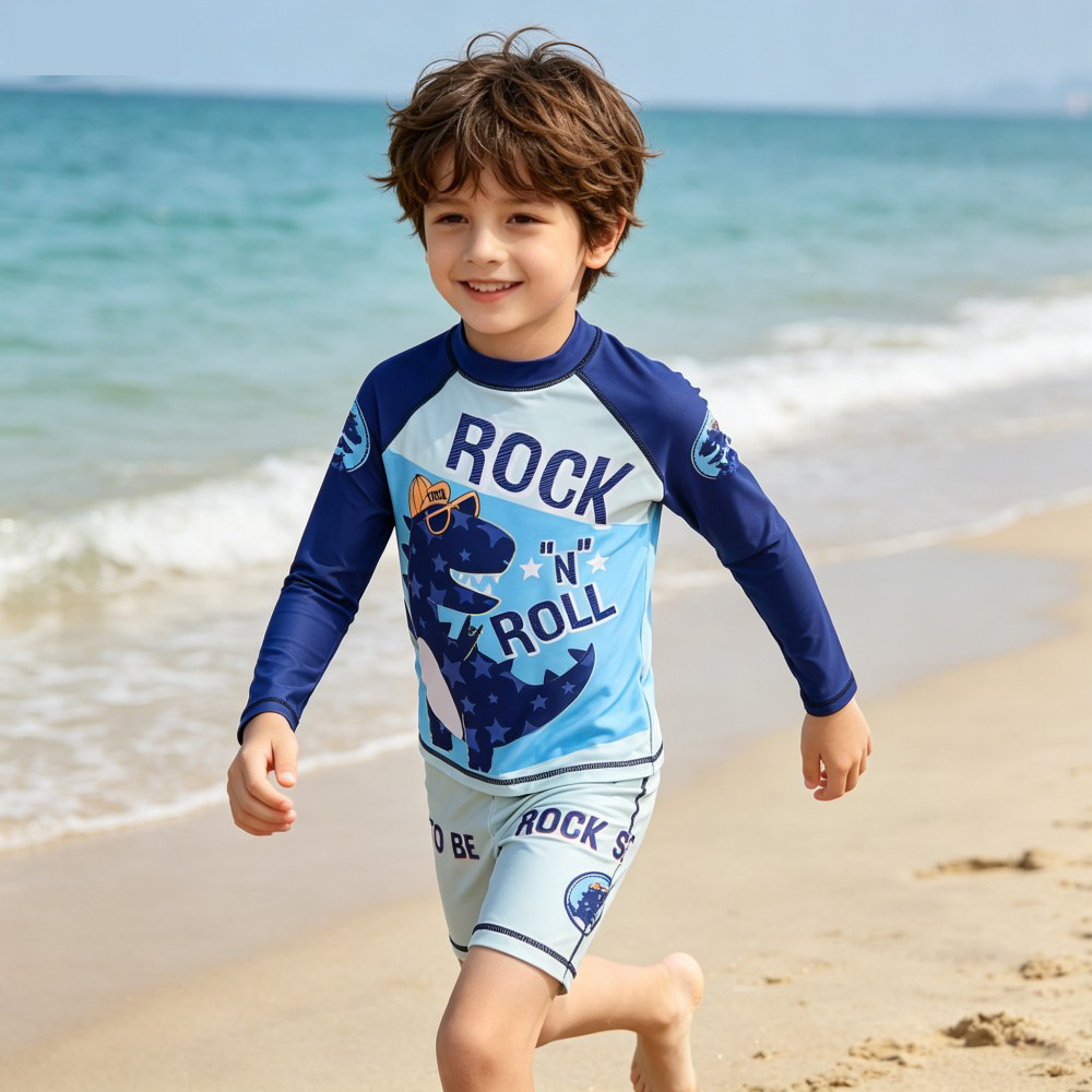 قطعتان من ملابس السباحة للأطفا - مراجعة Rash Guard Long Sleeve وسعره
