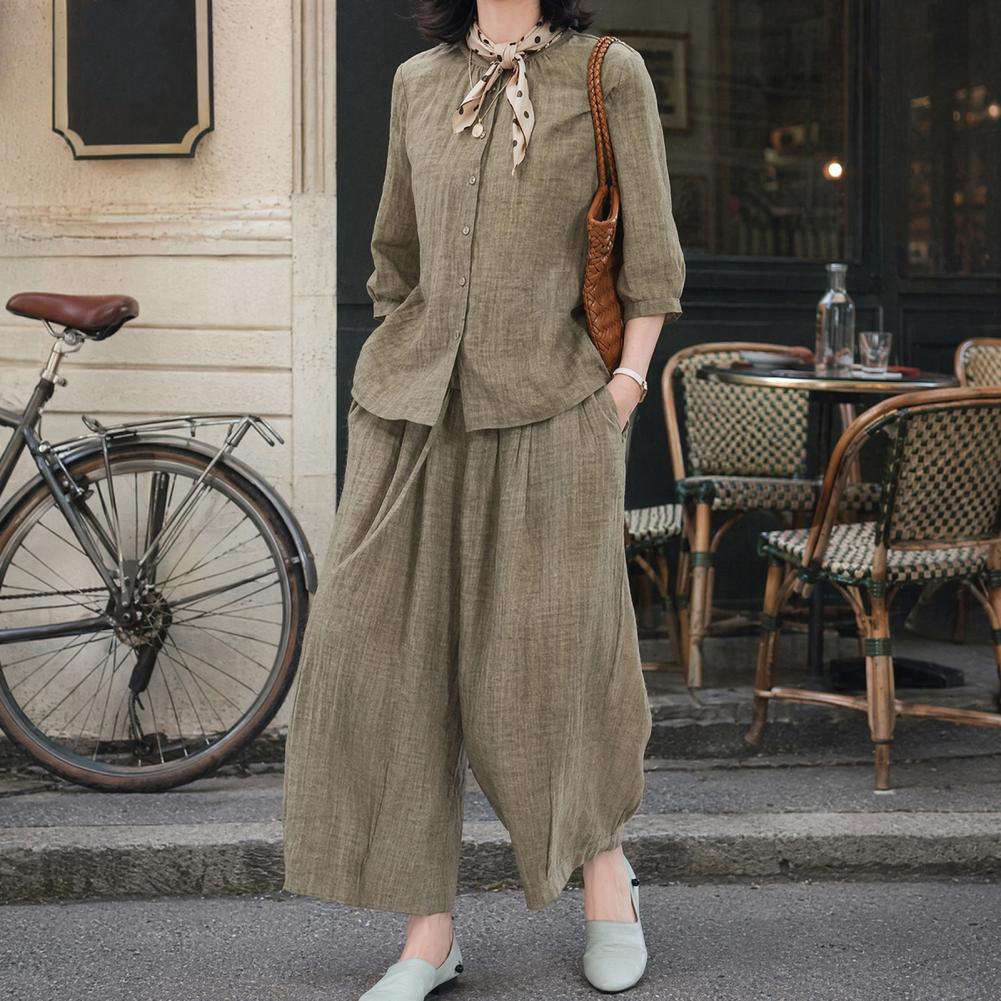 طقم نسائي كاجوال مقاس كبير 202 - مراجعة Linen Shorts Men وسعره