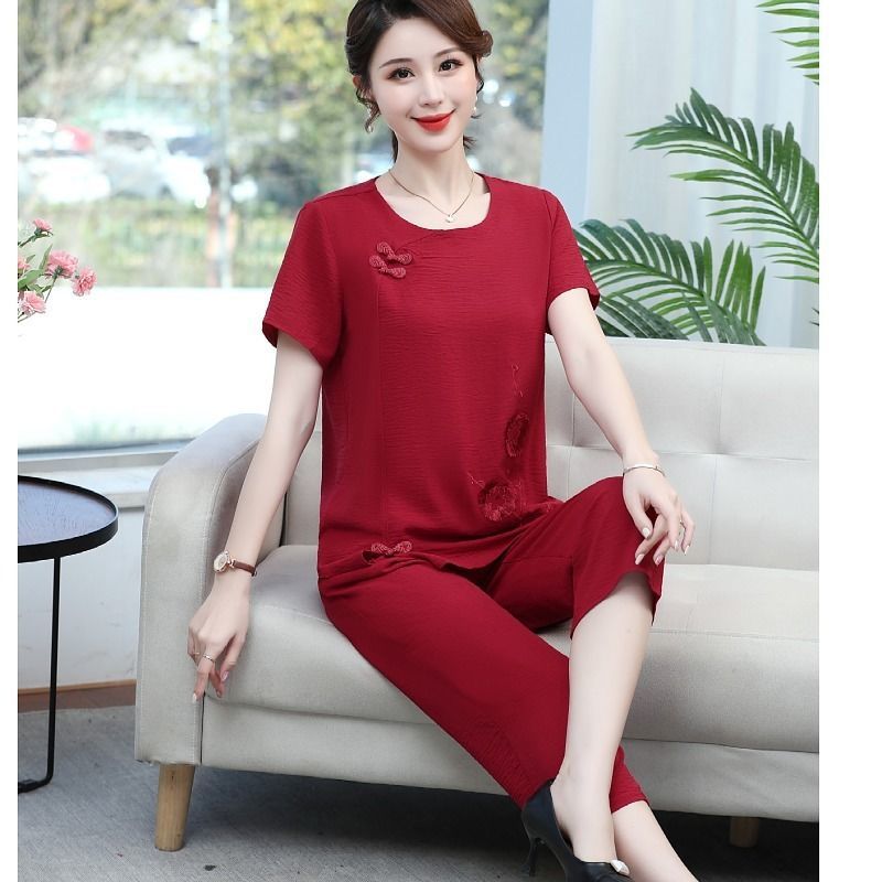 طقم صيفي من القطن والكتان بأكم - مراجعة Summer Clothing Over 60 وسعره