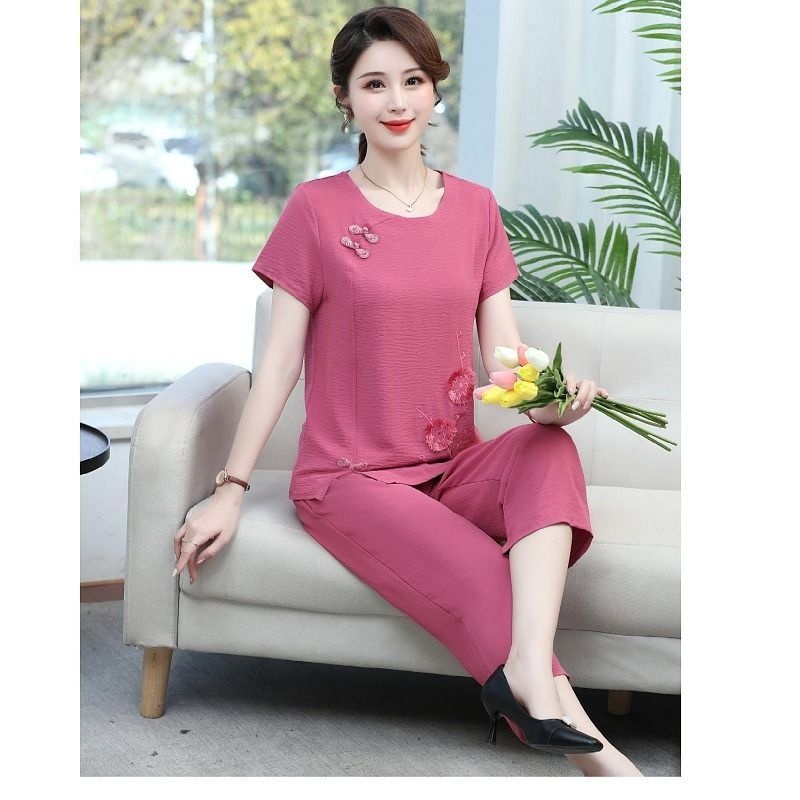طقم صيفي من القطن والكتان بأكم - مراجعة Summer Clothing Over 60 وسعره