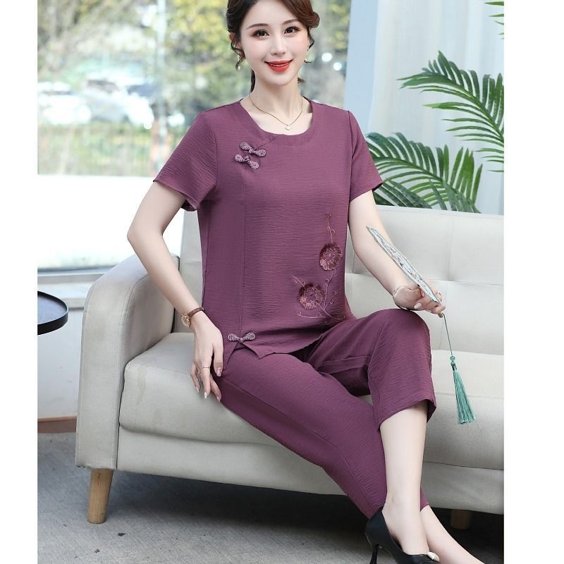 طقم صيفي من القطن والكتان بأكم - مراجعة Summer Clothing Over 60 وسعره