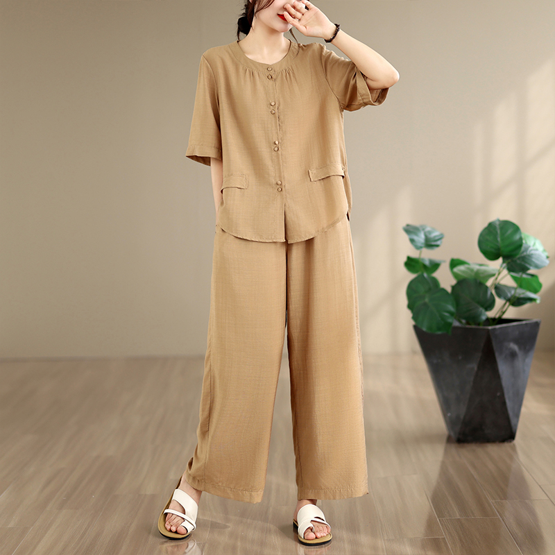 طقم صيفي جديد من قطعتين من الق - مراجعة Summer Clothing Over 60 وسعره