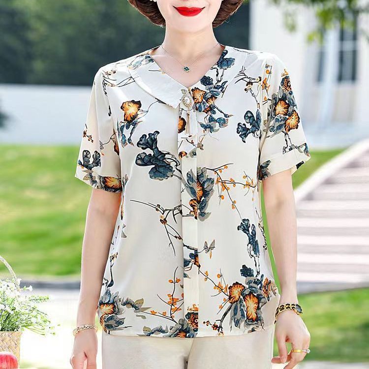 بلوزة شيفون فضفاضة بأكمام قصير - مراجعة Summer Clothing Over 60 وسعره