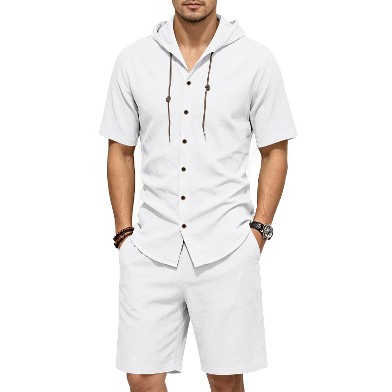 طقم صيفي رجالي من قطعتين من ال - مراجعة Linen Shorts Men وسعره