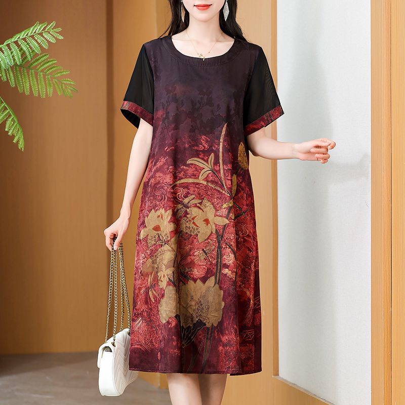 فستان أنيق متوسط الطول مطبوع ب - مراجعة Summer Clothing Over 60 وسعره