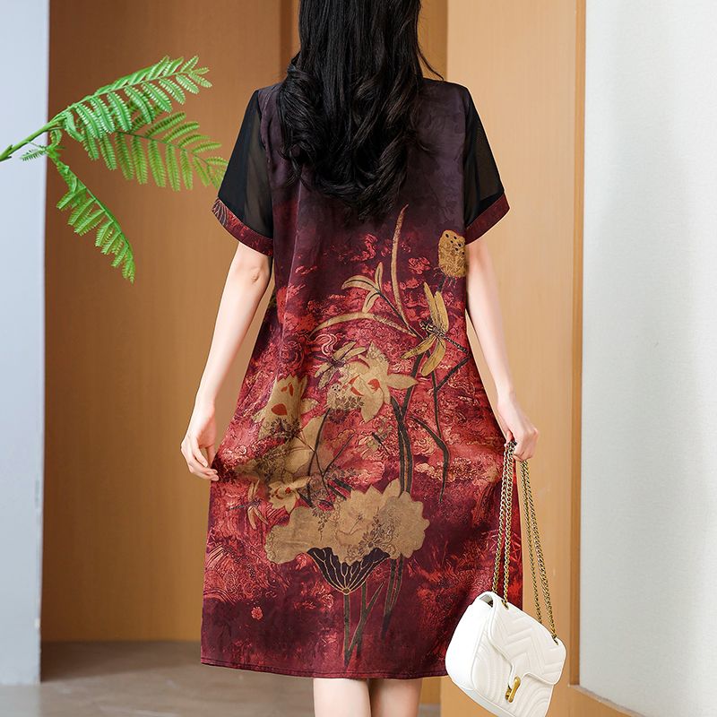 فستان أنيق متوسط الطول مطبوع ب - مراجعة Summer Clothing Over 60 وسعره
