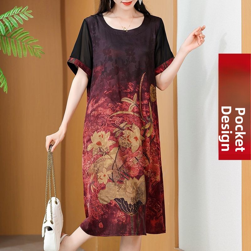 فستان أنيق متوسط الطول مطبوع ب - مراجعة Summer Clothing Over 60 وسعره