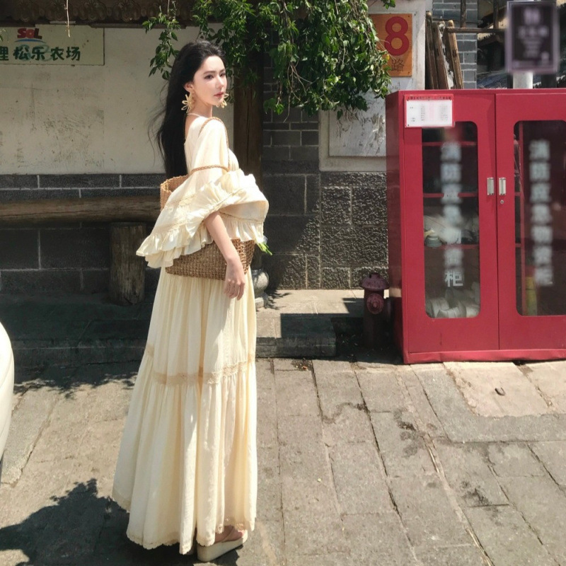 فستان جديد أنيق بياقة مربعة وأ - مراجعة Summer Clothing Women Sale وسعره