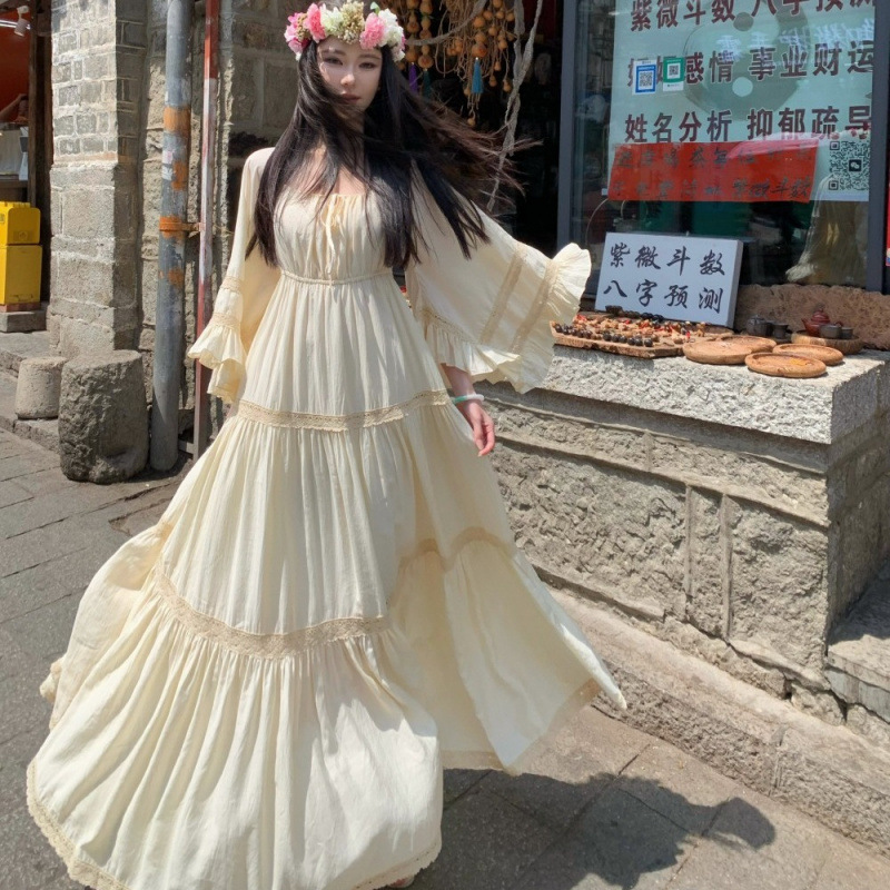فستان جديد أنيق بياقة مربعة وأ - مراجعة Summer Clothing Women Sale وسعره
