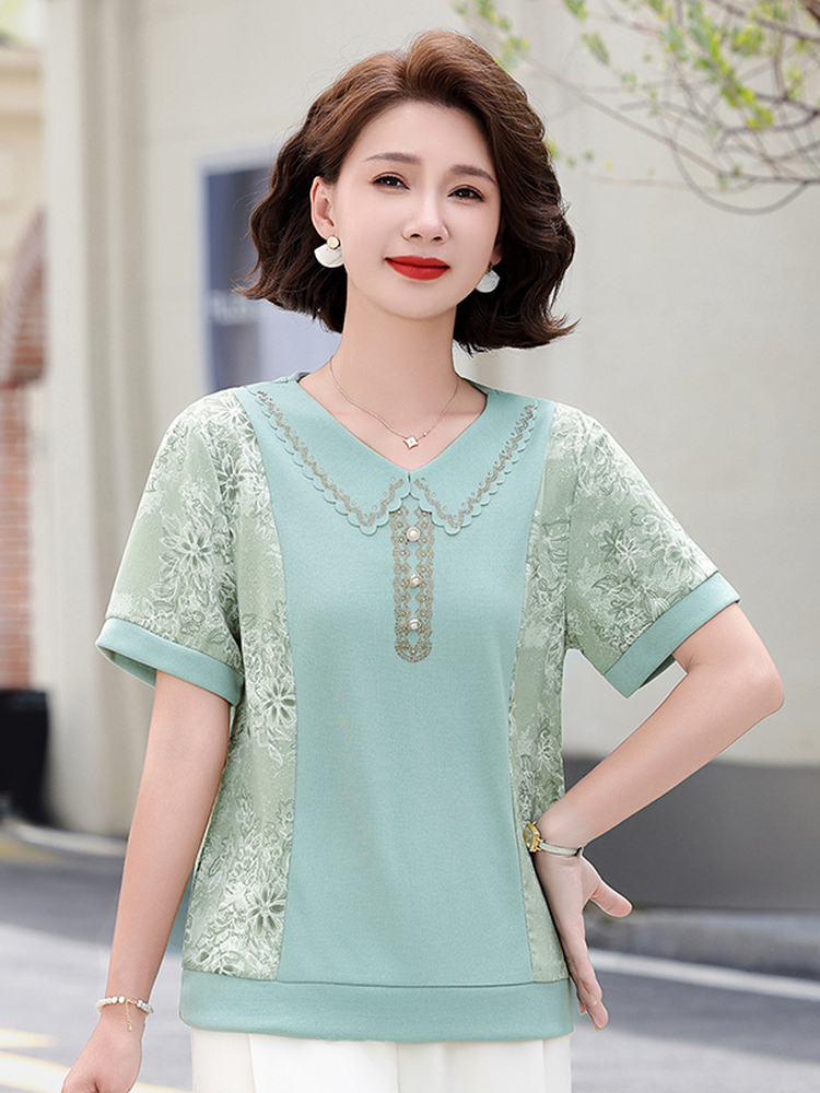 تي شيرت صيفي أنيق محبوك بأكمام - مراجعة Summer Clothing Over 60 وسعره