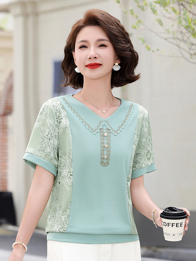 تي شيرت صيفي أنيق محبوك بأكمام - مراجعة Summer Clothing Over 60 وسعره