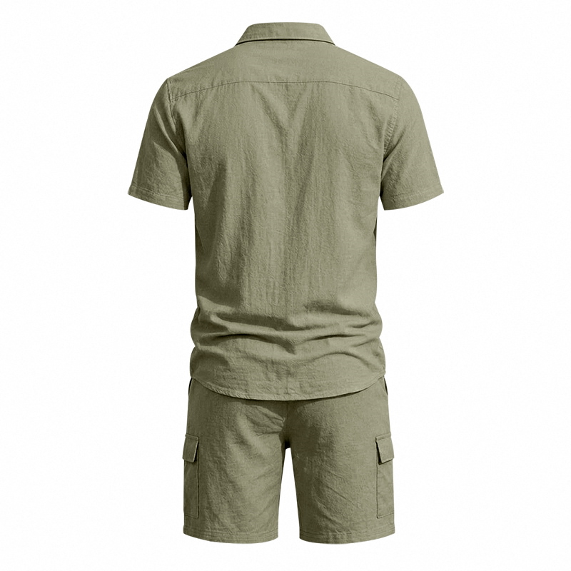 طقم صيفي أمريكي للرجال من قطعت - مراجعة Linen Shorts Men وسعره
