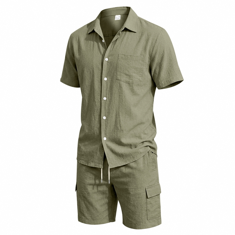 طقم صيفي أمريكي للرجال من قطعت - مراجعة Linen Shorts Men وسعره
