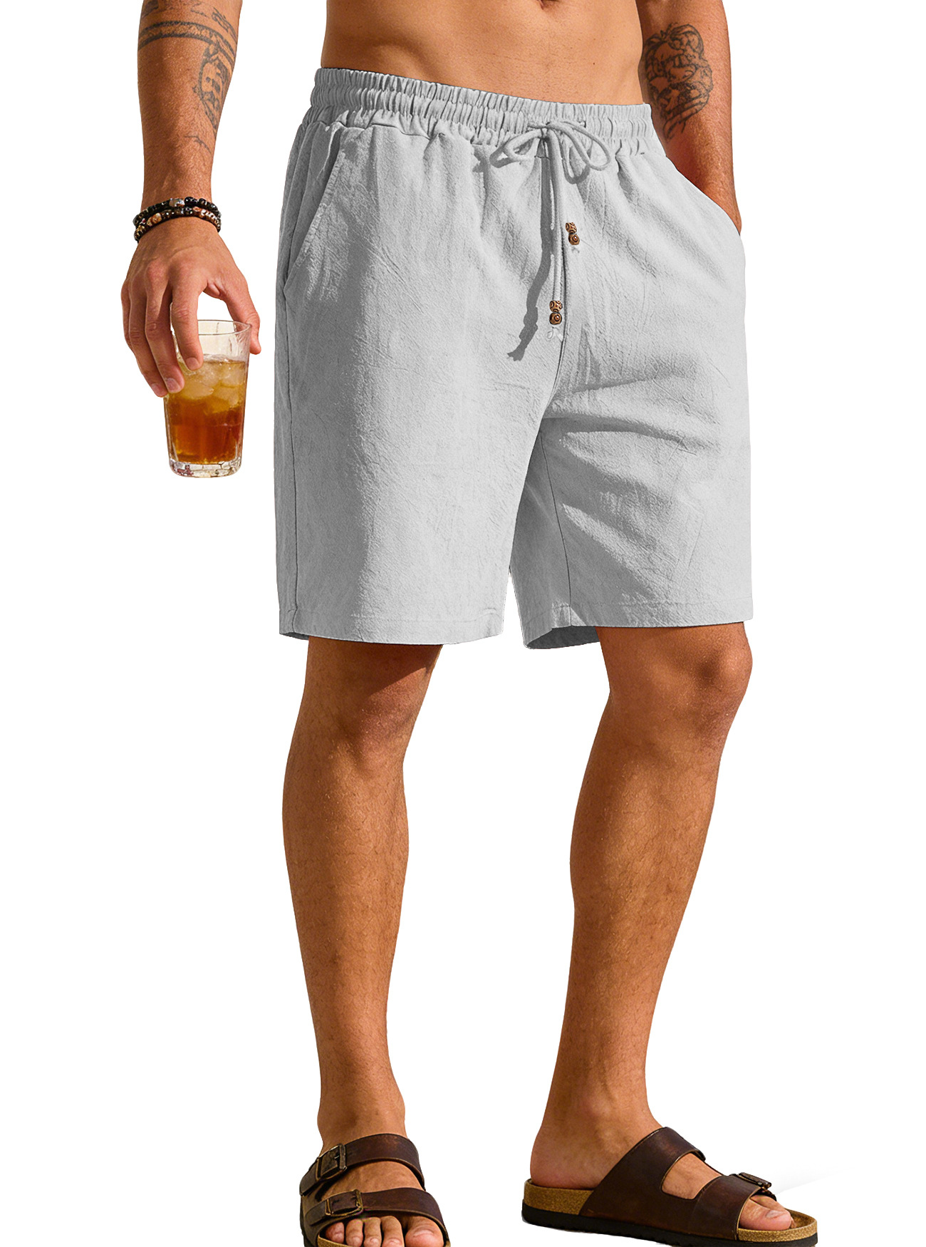 شورت رجالي من القطن والكتان، ف - مراجعة Linen Shorts Men وسعره