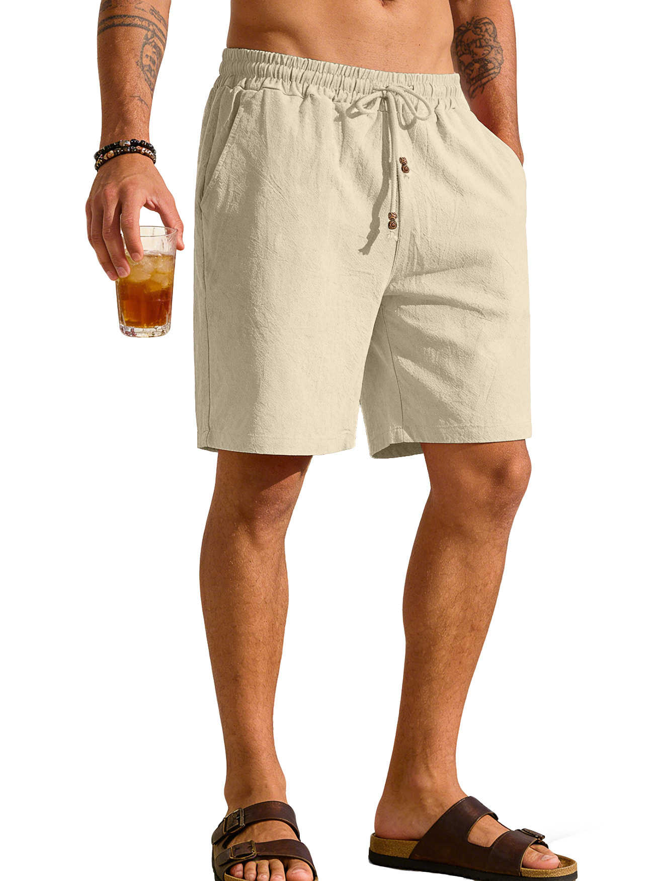 شورت رجالي من القطن والكتان، ف - مراجعة Linen Shorts Men وسعره