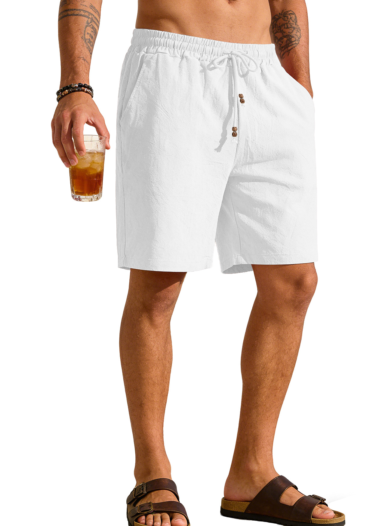 شورت رجالي من القطن والكتان، ف - مراجعة Linen Shorts Men وسعره