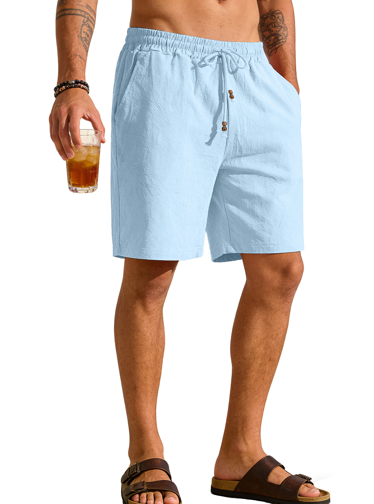 شورت رجالي من القطن والكتان، ف - مراجعة Linen Shorts Men وسعره